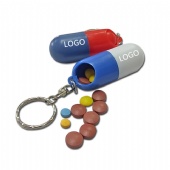 capsule shaped container key chain