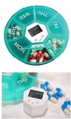 Weekly timer/reminder/luminescence medical pill box