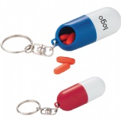 Plastic Pill-shaped capsule keychain